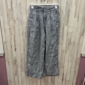 Everlane The 100% Linen Way-High Drape Pants Women’s 00 Blue Stripe Coastal